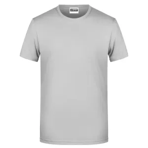 James & Nicholson Klasické pánské tričko z biobavlny 8008 - Jemně šedá | XXXL
