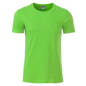 James & Nicholson Klasické pánské tričko z biobavlny 8008 - Limetkově zelená | XXL