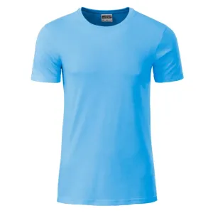 James & Nicholson Klasické pánské tričko z biobavlny 8008 - Nebesky modrá | XXL