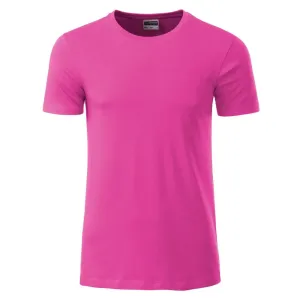 James & Nicholson Klasické pánské tričko z biobavlny 8008 - Růžová | L #722790