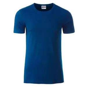 James & Nicholson Klasické pánské tričko z biobavlny 8008 - Tmavá královská modrá | L
