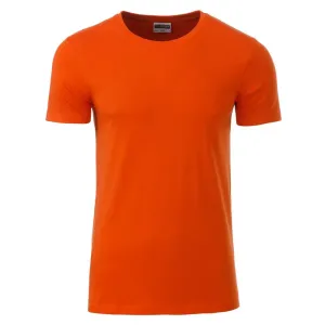 James & Nicholson Klasické pánské tričko z biobavlny 8008 - Tmavě oranžová | M