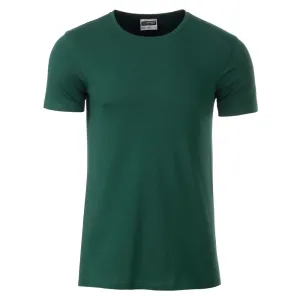 James & Nicholson Klasické pánské tričko z biobavlny 8008 - Tmavě zelená | S #742180