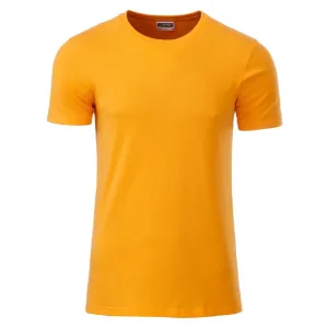 James & Nicholson Klasické pánské tričko z biobavlny 8008 - Zlatě žlutá | XXXL