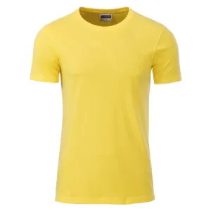 James & Nicholson Klasické pánské tričko z biobavlny 8008 - Žlutá | S #722747
