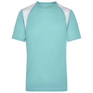 James & Nicholson Pánské běžecké tričko s krátkým rukávem JN397 - Mátová / bílá | L #721505