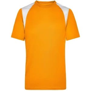 James & Nicholson Pánské běžecké tričko s krátkým rukávem JN397 - Oranžová / bílá | XXXL #721513