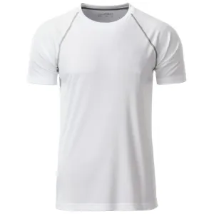 James & Nicholson Pánské funkční tričko JN496 - Bílá / stříbrná | L #714407
