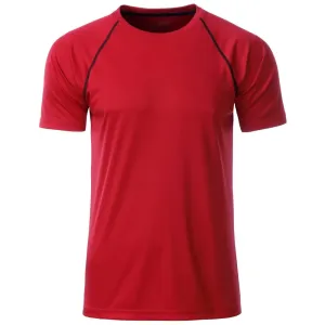 James & Nicholson Pánské funkční tričko JN496 - Červená / černá | S #723568