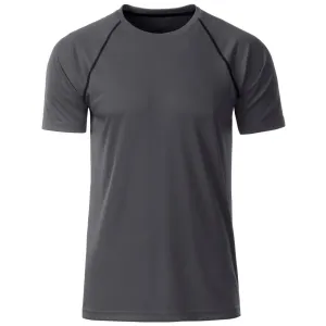 James & Nicholson Pánské funkční tričko JN496 - Titanová / černá | S #723569