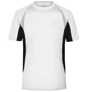 James & Nicholson Pánské funkční tričko s krátkým rukávem JN391 - Bílá / černá | S