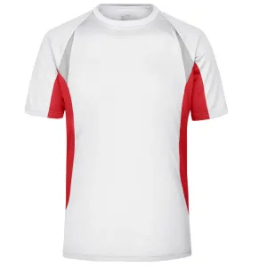 James & Nicholson Pánské funkční tričko s krátkým rukávem JN391 - Bílá / červená | S #721650