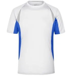 James & Nicholson Pánské funkční tričko s krátkým rukávem JN391 - Bílá / královská modrá | L #721654