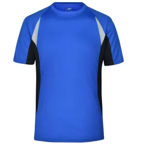 James & Nicholson Pánské funkční tričko s krátkým rukávem JN391 - Královská modrá / černá | S #721663