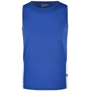 James & Nicholson Pánské sportovní tričko bez rukávů JN305 - Královská modrá / bílá | L #721824
