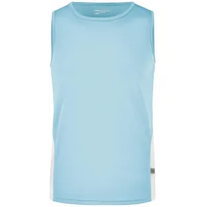 James & Nicholson Pánské sportovní tričko bez rukávů JN305 - Ocean / bílá | S #721827