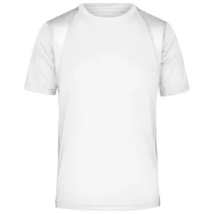 James & Nicholson Pánské sportovní tričko s krátkým rukávem JN306 - Bílá / bílá | XXL #721606