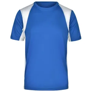 James & Nicholson Pánské sportovní tričko s krátkým rukávem JN306 - Královská modrá / bílá | L #721625