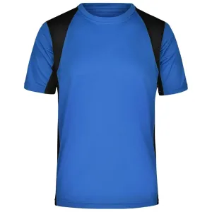 James & Nicholson Pánské sportovní tričko s krátkým rukávem JN306 - Královská modrá / černá | XXL #721633