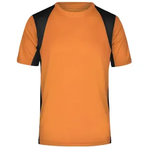 James & Nicholson Pánské sportovní tričko s krátkým rukávem JN306 - Oranžová / černá | L