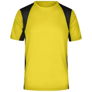 James & Nicholson Pánské sportovní tričko s krátkým rukávem JN306 - Žlutá / černá | M #721640