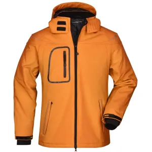 James & Nicholson Zimní pánská softshellová bunda JN1000 - Oranžová | S #721866