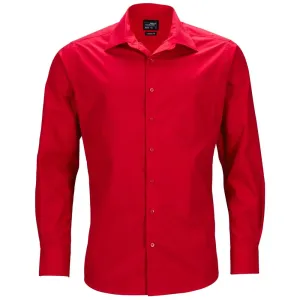 James & Nicholson Pánská košile s dlouhým rukávem JN642 - Červená | XXXXXL