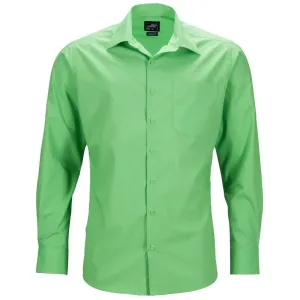 James & Nicholson Pánská košile s dlouhým rukávem JN642 - Limetkově zelená | XL