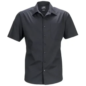 James & Nicholson Pánská košile s krátkým rukávem JN644 - Černá | XXXL