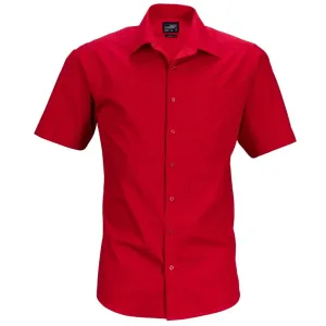James & Nicholson Pánská košile s krátkým rukávem JN644 - Červená | XXXXL