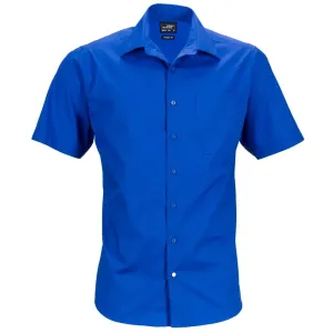 James & Nicholson Pánská košile s krátkým rukávem JN644 - Královská modrá | XXL