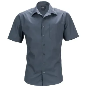 James & Nicholson Pánská košile s krátkým rukávem JN644 - Tmavě šedá | M