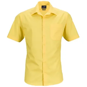 James & Nicholson Pánská košile s krátkým rukávem JN644 - Žlutá | S