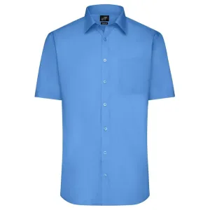 James & Nicholson Pánská košile s krátkým rukávem JN680 - Aqua | L