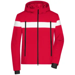 James & Nicholson Pánská sportovní zimní bunda JN1174 - Světle červená / bílá | L