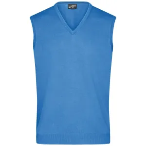 James & Nicholson Pánský svetr bez rukávů JN657 - Ledově modrá | L