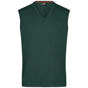 James & Nicholson Pánský svetr bez rukávů JN657 - Lesní zelená | L