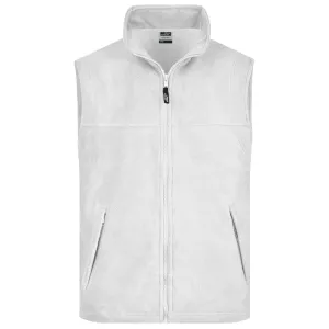 James & Nicholson Pánská fleecová vesta JN045 - Bílá | XXL #724772