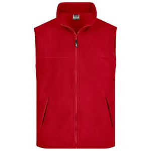 James & Nicholson Pánská fleecová vesta JN045 - Červená | XXL #3581423