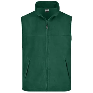 James & Nicholson Pánská fleecová vesta JN045 - Tmavě zelená | XL #724808
