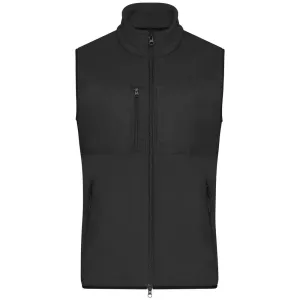 James & Nicholson Pánská fleecová vesta JN1310 - Černá / černá | L