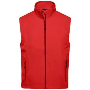 James & Nicholson Pánská softshellová vesta JN1022 - Červená | XXL #713994