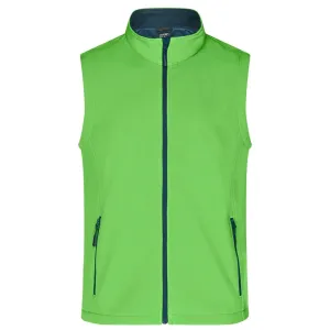James & Nicholson Pánská softshellová vesta JN1128 - Zelená / tmavě modrá | XXL #725332