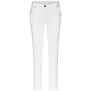 James & Nicholson Dámské bílé strečové kalhoty JN3001 - Bílá | 34