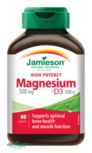 Jamieson Hořčík 500 mg s vitamínem D3 500 IU 60 tablet #1158031
