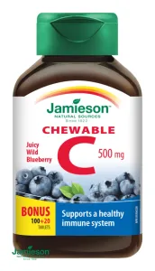 Jamieson Vitamín C 500 mg tablety na cucání borůvka 120 tablet