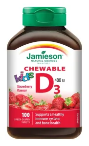 JAMIESON - Vitamin D3 Kids 400 IU tablety na cucání s příchutí jahody pro děti 100 tbl