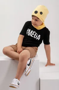 Dětska čepice Jamiks žlutá barva, z tenké pleteniny #1988711
