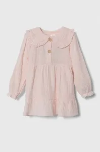 Dětské bavlněné šaty Jamiks růžová barva, midi