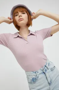 Tričko JDY růžová barva, s límečkem